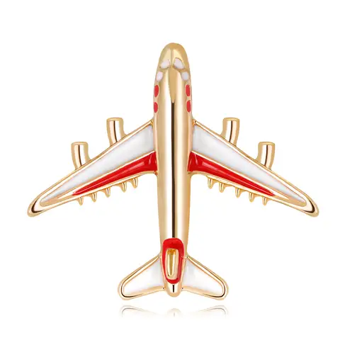 Fashion Alloy Airplane Brooch Pins Enamel Plane Shape Brooches For Women Men Cartoon Aircraft Airplane Lapel Pin Jewelry Gifts