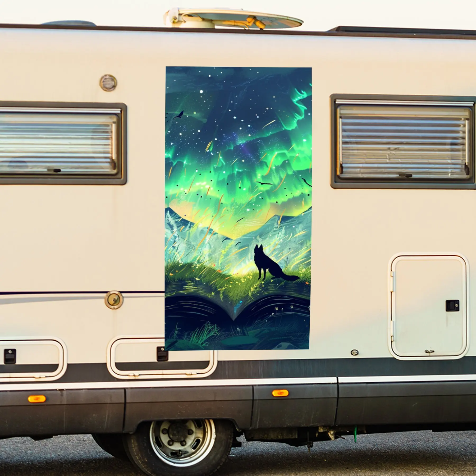 Волшебная книга с волком, наклейка на дверь автомобиля для дома на колесах, ПВХ, самоводонепроницаемая палочка, яркие внешние аксессуары для автомобиля, декор, защита подарка
Волшебная книга с волком, наклейка на дверь автомобиля для дома на колесах, ПВХ, самоводонепроницаемая палочка, яркие внешние аксессуары для автомобиля, декор, защита подарка