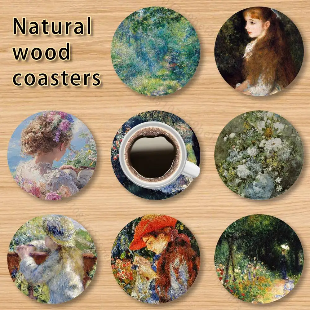 Pierre A-Auguste R-Renoir Style Vintage 4in Wooden Coasters Coffee Tea Cups Home Decor Christmas New Year Party Gift
Pierre A-Auguste R-Renoir Style Vintage 4in Wooden Coasters Coffee Tea Cups Home Decor Christmas New Year Party Gift