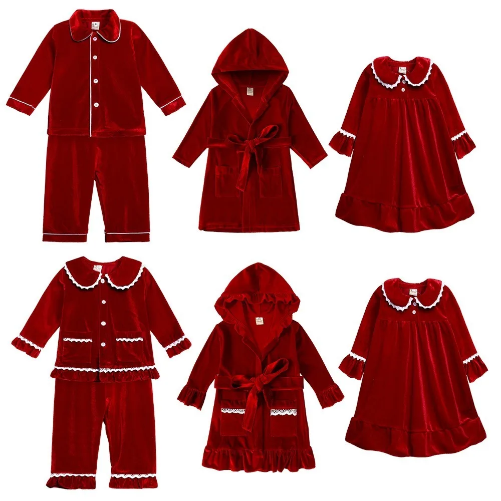 2024 Red Velvet Christmas Pyjamas Set Outfits Long Sleeve Children's Bathrobe Warm Winter Family Matching Pyjamas Adult Kids
2024 Red Velvet Christmas Pyjamas Set Outfits Long Sleeve Children's Bathrobe Warm Winter Family Matching Pyjamas Adult Kids