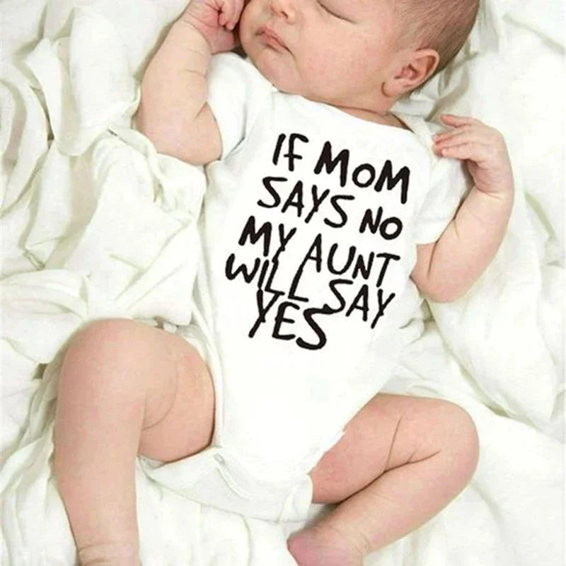 Sorry Mom Says No My Aunt Will Say Yes Baby Short Sleeved Jumpsuit Summer Newborn Breathable Cotton Boys Girls Infant Clothing
Sorry Mom Says No My Aunt Will Say Yes Baby Short Sleeved Jumpsuit Summer Newborn Breathable Cotton Boys Girls Infant Clothing