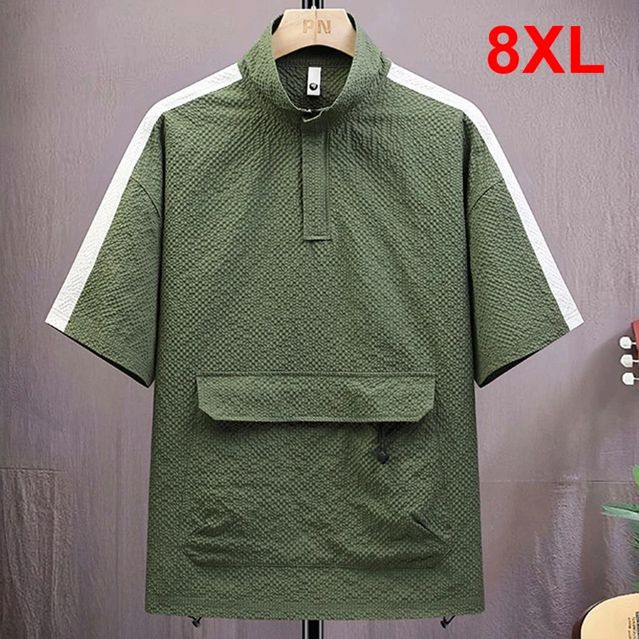 Summer Short Sleeve Shirts Men Plus Size 8XL Fashion Casual Pocket Design Shirt Big
Summer Short Sleeve Shirts Men Plus Size 8XL Fashion Casual Pocket Design Shirt Big