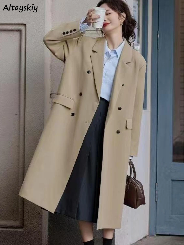Long Trench Women Autumn Office Lady Baggy Temperament Chic Basic Outerwear High Street Mature Fashion British Style Personality
Long Trench Women Autumn Office Lady Baggy Temperament Chic Basic Outerwear High Street Mature Fashion British Style Personality