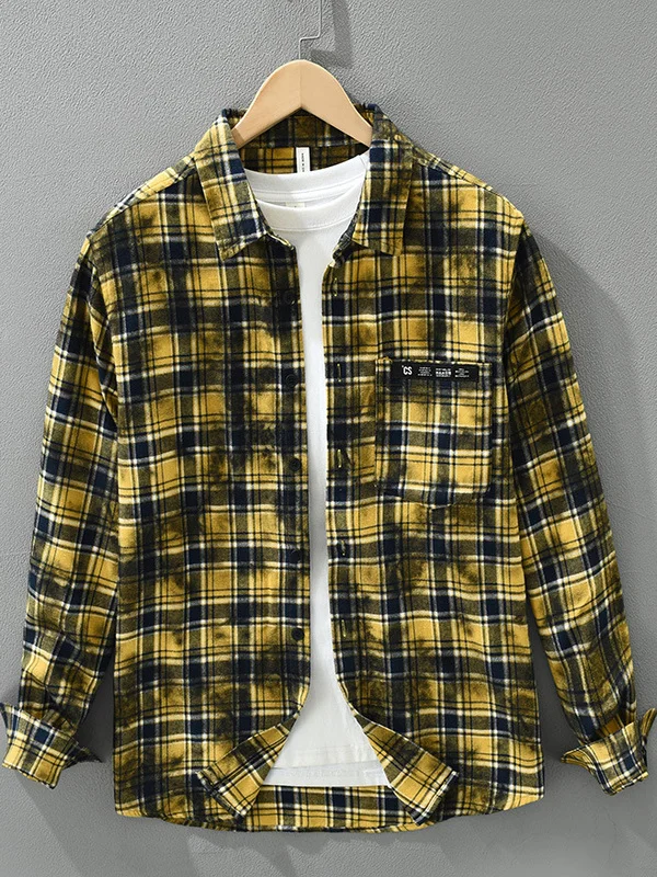 Trendy Plaid Long Sve Cotton irt Casual Loose Fit Men's Faion Artistic Base Layer Top for Autumn Season
Trendy Plaid Long Sve Cotton irt Casual Loose Fit Men's Faion Artistic Base Layer Top for Autumn Season