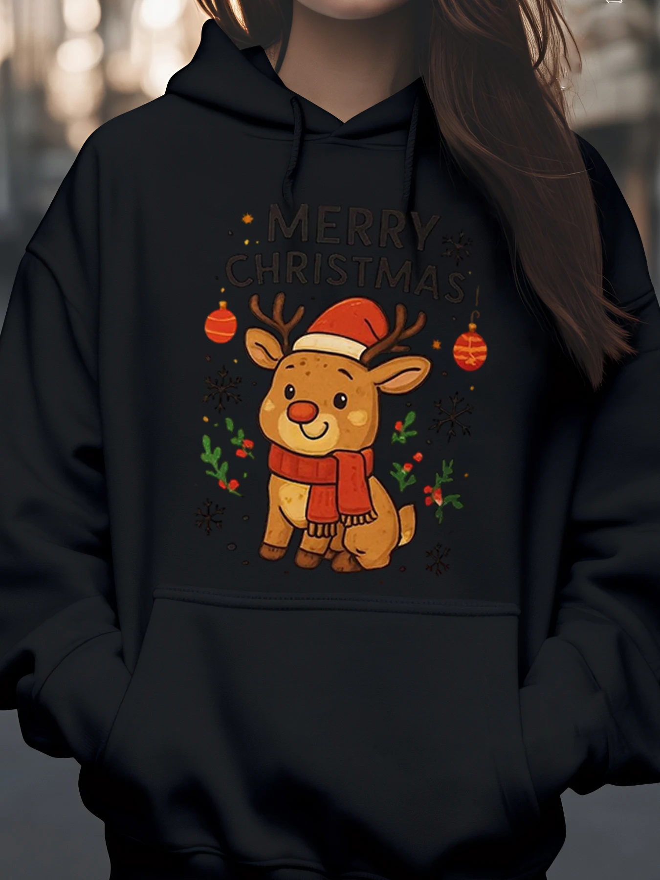Толстовка с рождественским принтом оленей, праздничный подарок для женщин и девочек
Толстовка с рождественским принтом оленей, праздничный подарок для женщин и девочек