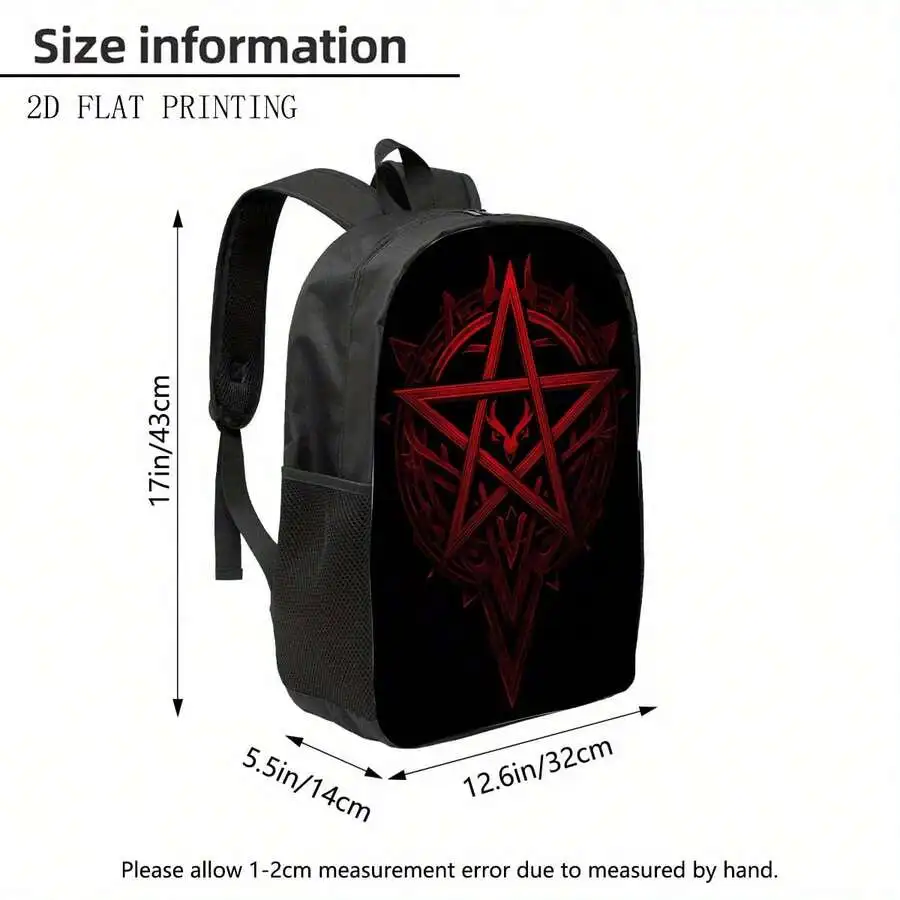Gothic Pentagram Backpack With Demon Head Print - Black Red Polyester Casual Backpack For Adults
Gothic Pentagram Backpack With Demon Head Print - Black Red Polyester Casual Backpack For Adults