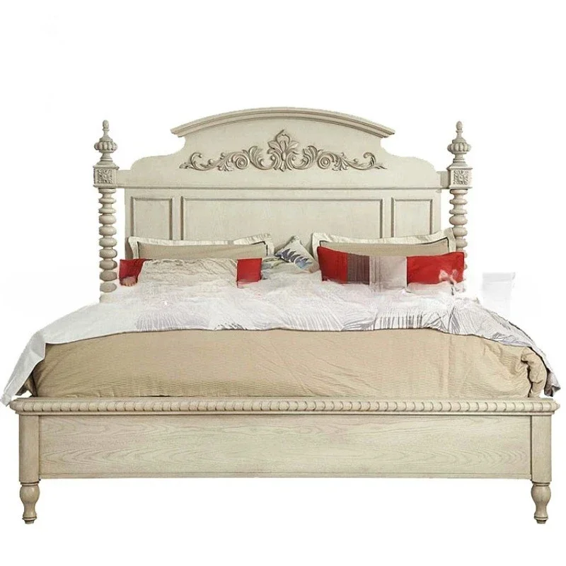 American Country Style Bedroom Box Bed Vintage Old Carved Hydraulic Double Bed, Red Oak
American Country Style Bedroom Box Bed Vintage Old Carved Hydraulic Double Bed, Red Oak