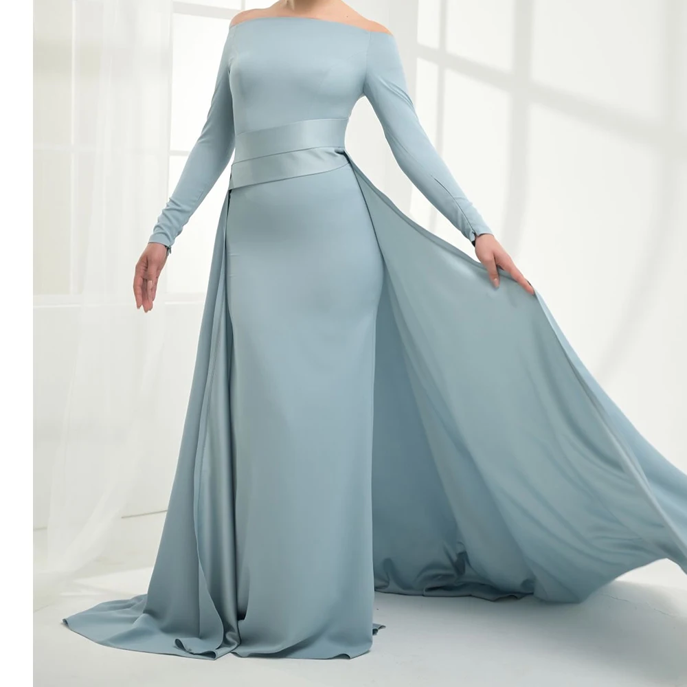 Customized Fashion Pleat Boat Neck Floor Length A-Line платье вечернее Jersey Long Sleeves Sweep Train Vestidos Para
Customized Fashion Pleat Boat Neck Floor Length A-Line платье вечернее Jersey Long Sleeves Sweep Train Vestidos Para