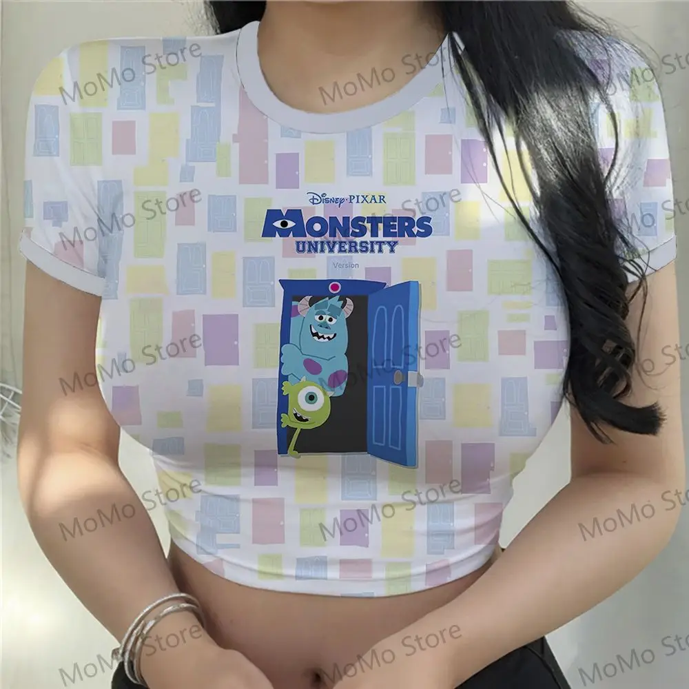 Женский короткий топ Kawaii Disney Monsters Inc., футболка, женская одежда, привлекательная Молодежная Женская одежда, футболки с круглым вырезом и 3D-принтом Y2k
Женский короткий топ Kawaii Disney Monsters Inc., футболка, женская одежда, привлекательная Молодежная Женская одежда, футболки с круглым вырезом и 3D-принтом Y2k