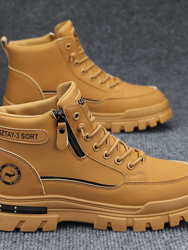 Men's Boots High Top Waterproof Leather Surface Thick Bottom Work Boots Korean Style Winter Wear Resistant Rubber Sole
Men's Boots High Top Waterproof Leather Surface Thick Bottom Work Boots Korean Style Winter Wear Resistant Rubber Sole