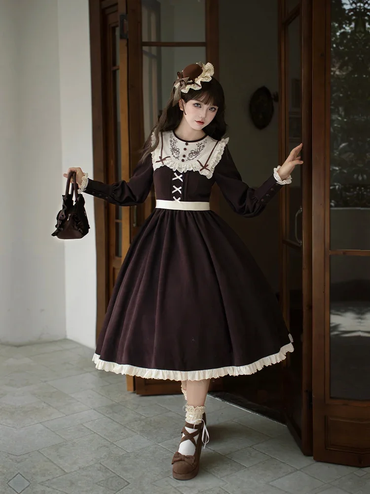 Twins Autumn/winter Lolita Sweet Maid Dress Miss Brown Op Original Cla Bouquet Embroidery Long Short Lo Dress 2025 new
Twins Autumn/winter Lolita Sweet Maid Dress Miss Brown Op Original Cla Bouquet Embroidery Long Short Lo Dress 2025 new