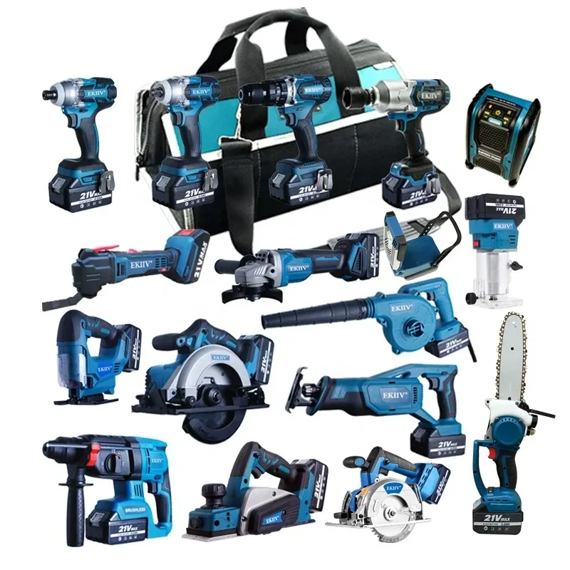 Electric Tools Set 15 in One Brushless Combo Kits 15-piece 20v Lithium Ion Cordless Tools
Electric Tools Set 15 in One Brushless Combo Kits 15-piece 20v Lithium Ion Cordless Tools