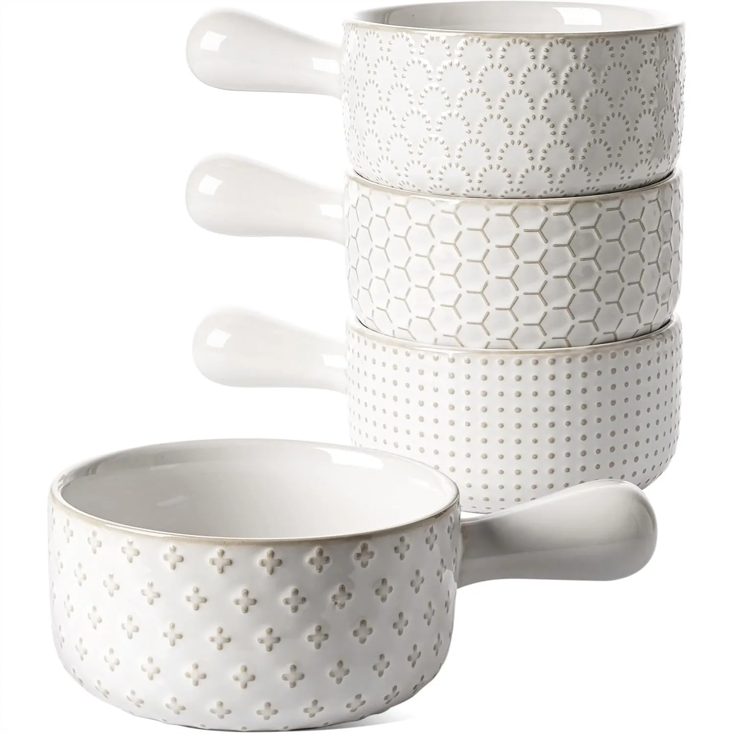 French Onion Soup Bowls 18 oz with Handles Oven Safe Set of 4 for Chili Beef Stew
French Onion Soup Bowls 18 oz with Handles Oven Safe Set of 4 for Chili Beef Stew
