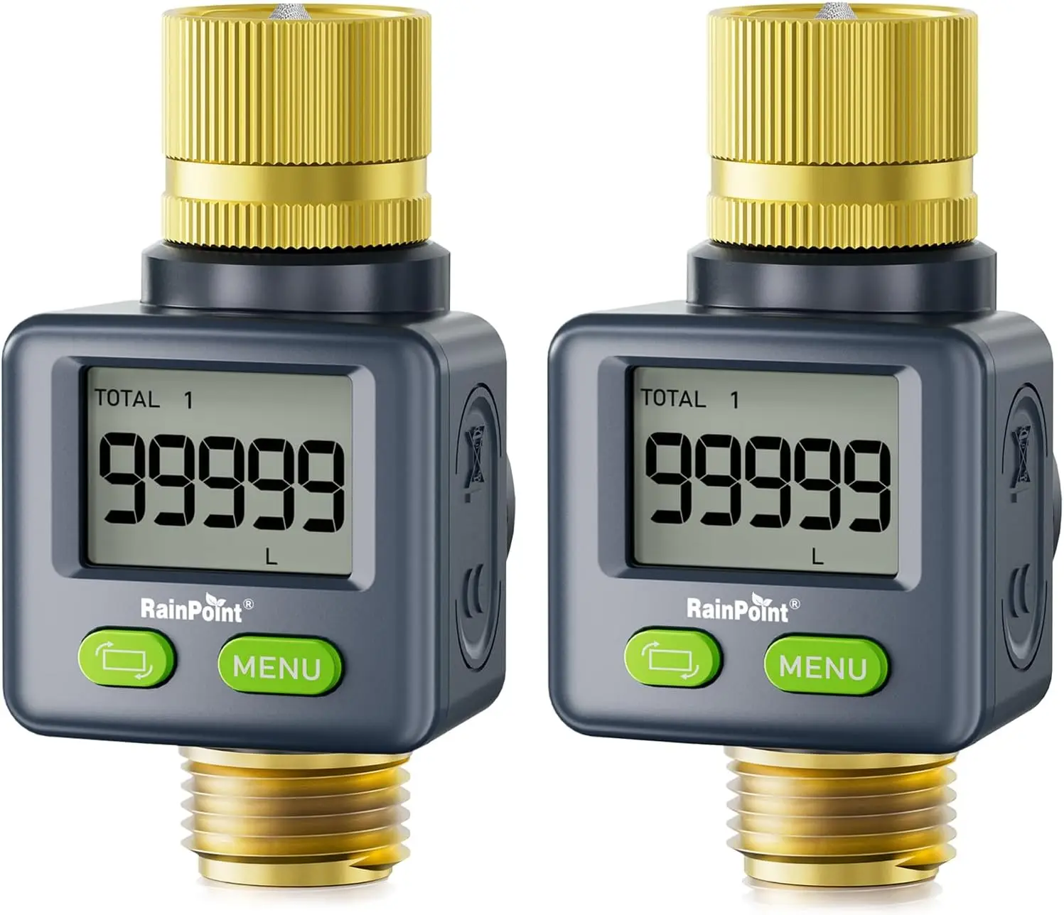 Water Flow Meter with Brass Inlet/Outlet, 180° Screen-Flip, Measures Gallons/Liters for RV, Garden, Sprinkler, Hose Nozzle - 2pc
Water Flow Meter with Brass Inlet/Outlet, 180° Screen-Flip, Measures Gallons/Liters for RV, Garden, Sprinkler, Hose Nozzle - 2pc