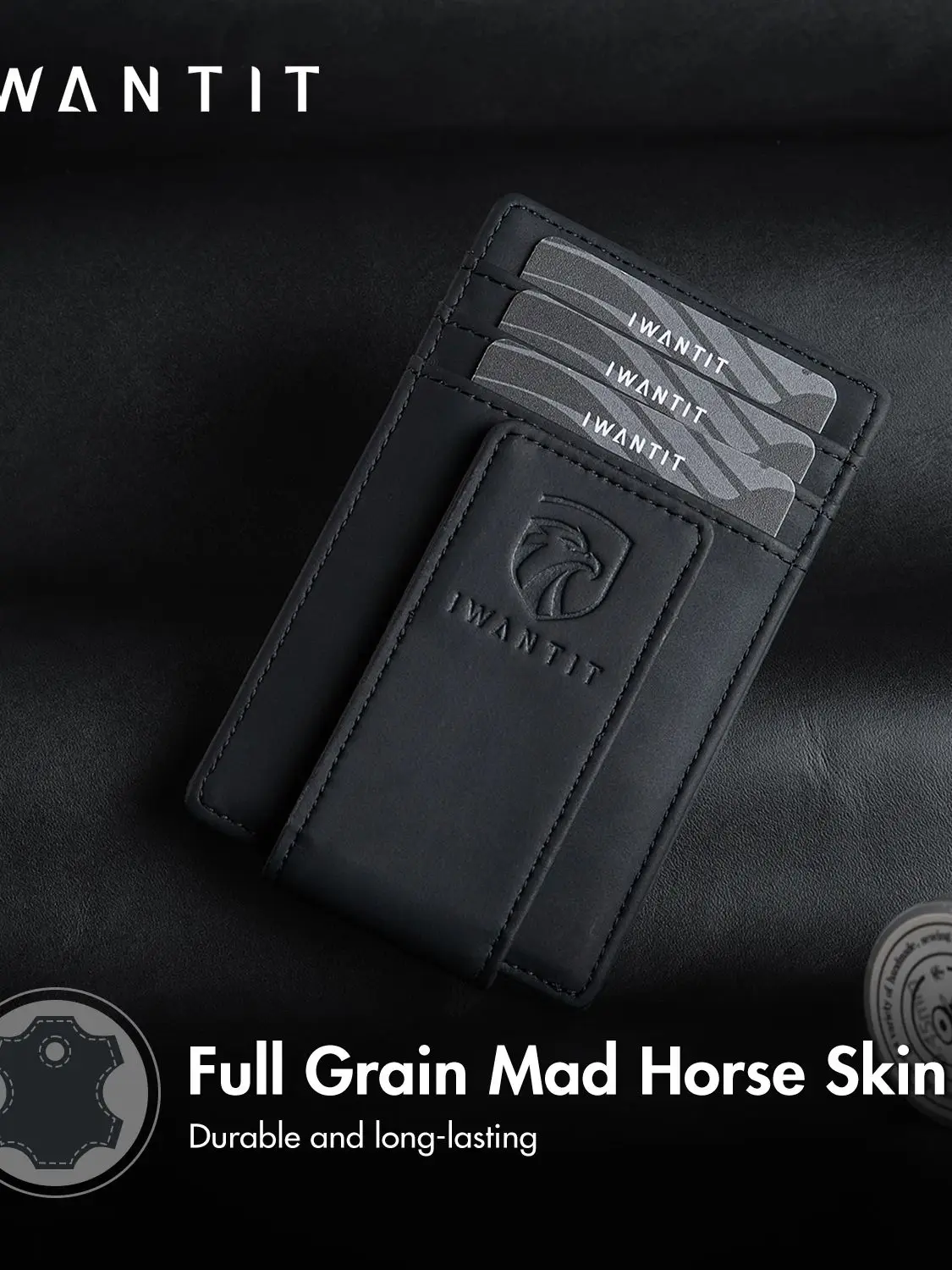 IWANTIT Leather Card Wallet Flip Leather Card Holder Five static card slots+elastic card slots (hold up to 6 cards) Unisex
IWANTIT Leather Card Wallet Flip Leather Card Holder Five static card slots+elastic card slots (hold up to 6 cards) Unisex
