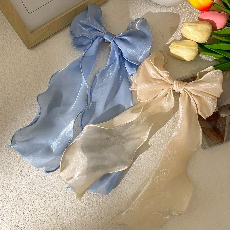Elegant Bow Ribbon Hair Clip with Long Silk Scarf Stylish Hairband for Women Girls Summer Chic Hair Accessories Headwear
Elegant Bow Ribbon Hair Clip with Long Silk Scarf Stylish Hairband for Women Girls Summer Chic Hair Accessories Headwear