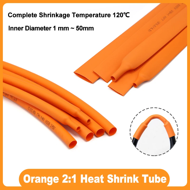 Orange 2:1 Polyolefin Shrinking Heat Shrink Tube 1mm ~ 50mm Wire Cable Insulation Sleeving Connector Repair Protector 1/2/5/10M
Orange 2:1 Polyolefin Shrinking Heat Shrink Tube 1mm ~ 50mm Wire Cable Insulation Sleeving Connector Repair Protector 1/2/5/10M