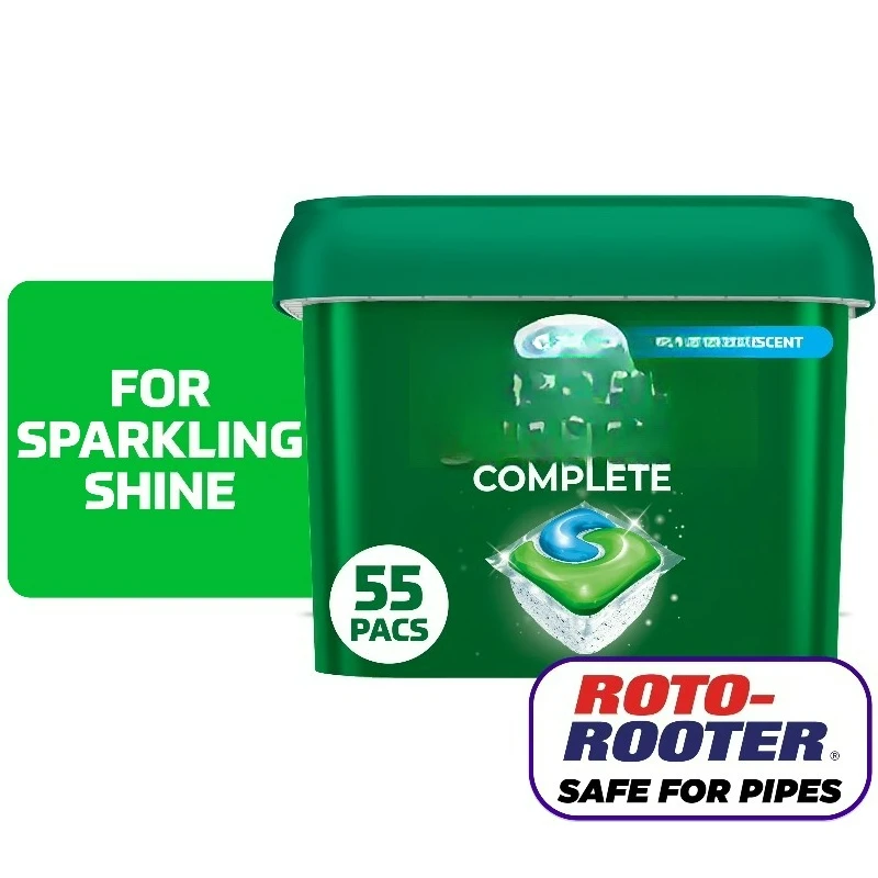 Капсулы для посудомоечных машин Complete, моющее средство для посудомоечных машин, мыло для мытья посуды, свежий аромат, 55 штук
Капсулы для посудомоечных машин Complete, моющее средство для посудомоечных машин, мыло для мытья посуды, свежий аромат, 55 штук