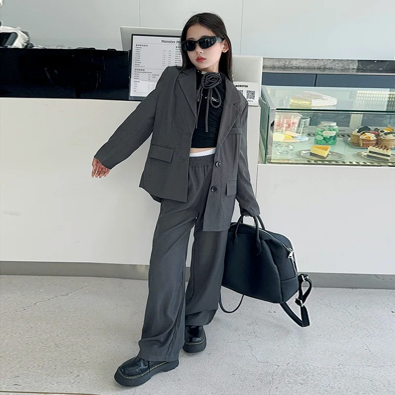 Girls Autumn Suit Set 2024 New Fashion Spring Korean Coat and Pants Two-piece Set Korean Simple Style Simple Casual Clothes
Girls Autumn Suit Set 2024 New Fashion Spring Korean Coat and Pants Two-piece Set Korean Simple Style Simple Casual Clothes