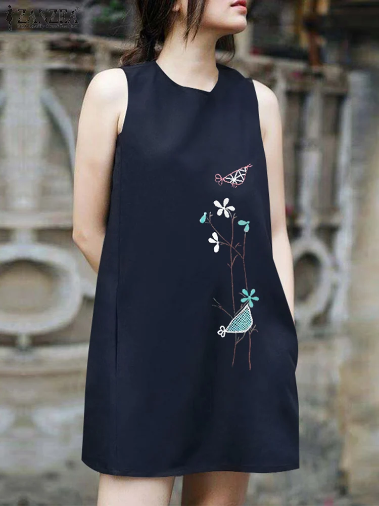 ZANZEA Vintage Floral Printed Mini Dresses Women Holiday Sleeveless Tank Dress Summer Casual Sundress Loose Round Neck Vestidos
ZANZEA Vintage Floral Printed Mini Dresses Women Holiday Sleeveless Tank Dress Summer Casual Sundress Loose Round Neck Vestidos