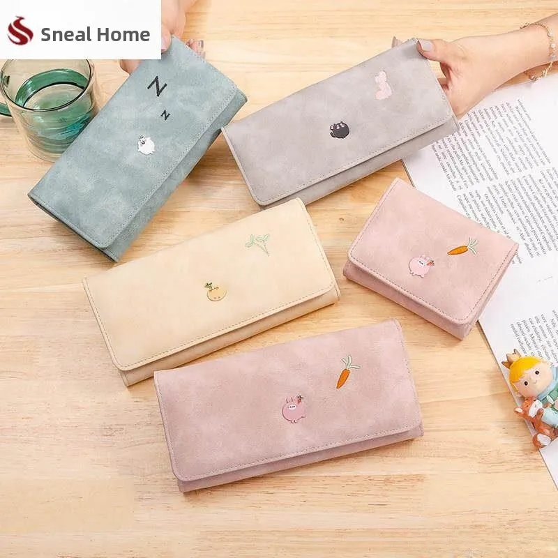Cute Simple Fashionable Long Wallet Women's Foldable Wallet Student Style Korean Version Embroidered PU Leather Wallet
Cute Simple Fashionable Long Wallet Women's Foldable Wallet Student Style Korean Version Embroidered PU Leather Wallet