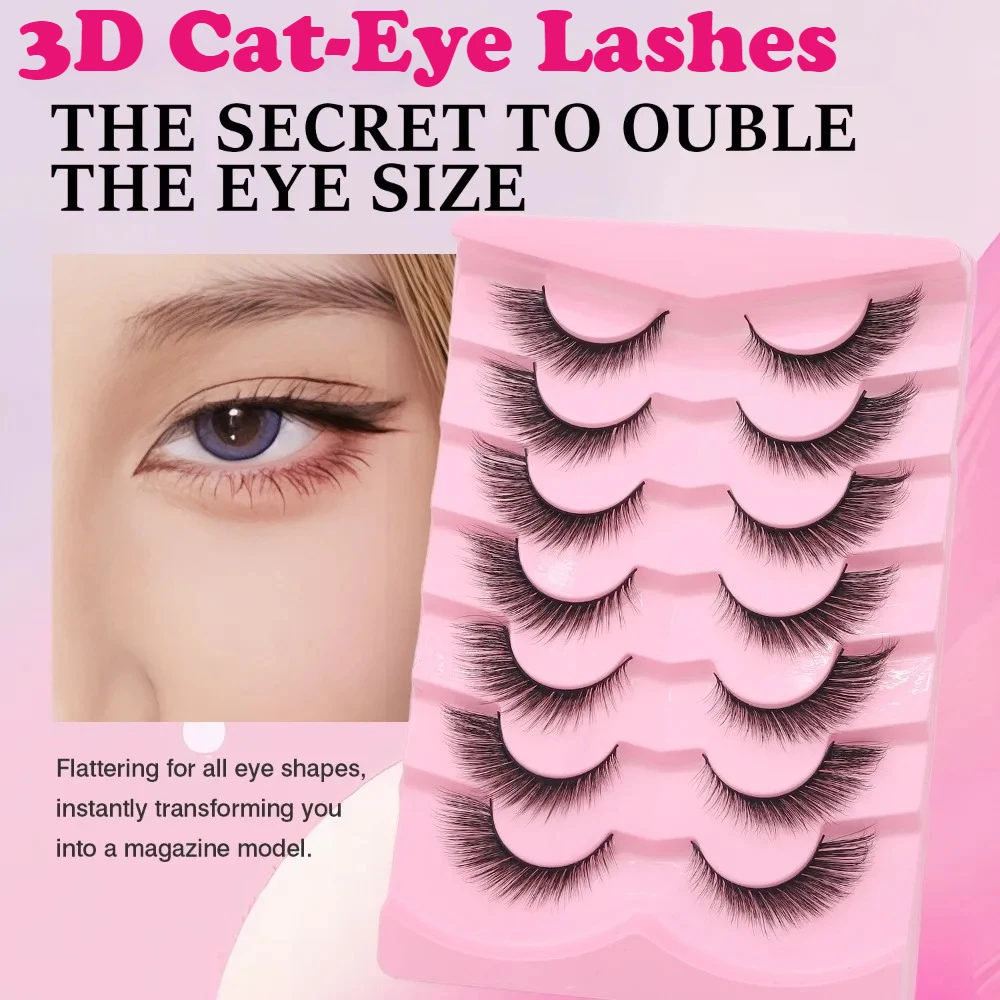 10Pairs Natural Look False Eyelashes 3D Cat Eye Lashes With Winged Ends Faux Fake Lashes Wispy Eyelash Extensions Makeup Tools
10Pairs Natural Look False Eyelashes 3D Cat Eye Lashes With Winged Ends Faux Fake Lashes Wispy Eyelash Extensions Makeup Tools