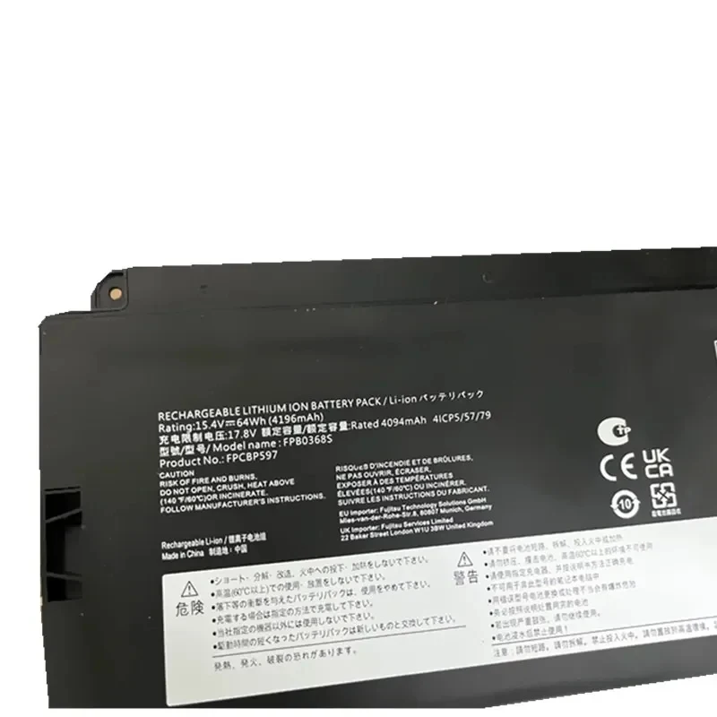 New Laptop Battery For Fujitsu FPB0368S FPCBP597 CP818110-01 4196mAh 15.4V 64Wh
New Laptop Battery For Fujitsu FPB0368S FPCBP597 CP818110-01 4196mAh 15.4V 64Wh