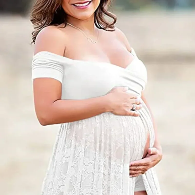 Pregnant Women's Tail Women's Lace Short Sleeve Dress Photography Dress Maternity Dresses for Photo Shoot Maternity Gown
Pregnant Women's Tail Women's Lace Short Sleeve Dress Photography Dress Maternity Dresses for Photo Shoot Maternity Gown