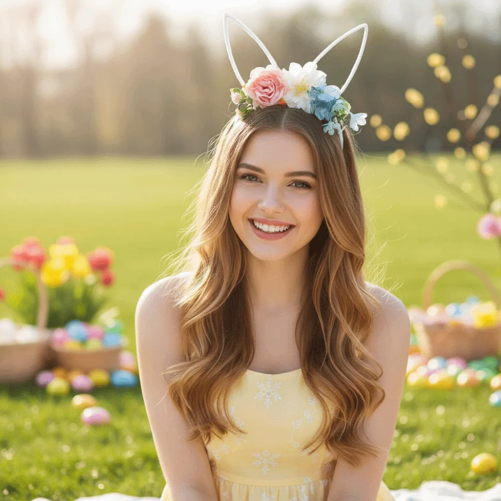 Artificial Flower Easter Garland Colorful Forest Rabbit Ears Headband Floral Photography Props Bunny Ears Hair Hoop
Artificial Flower Easter Garland Colorful Forest Rabbit Ears Headband Floral Photography Props Bunny Ears Hair Hoop
