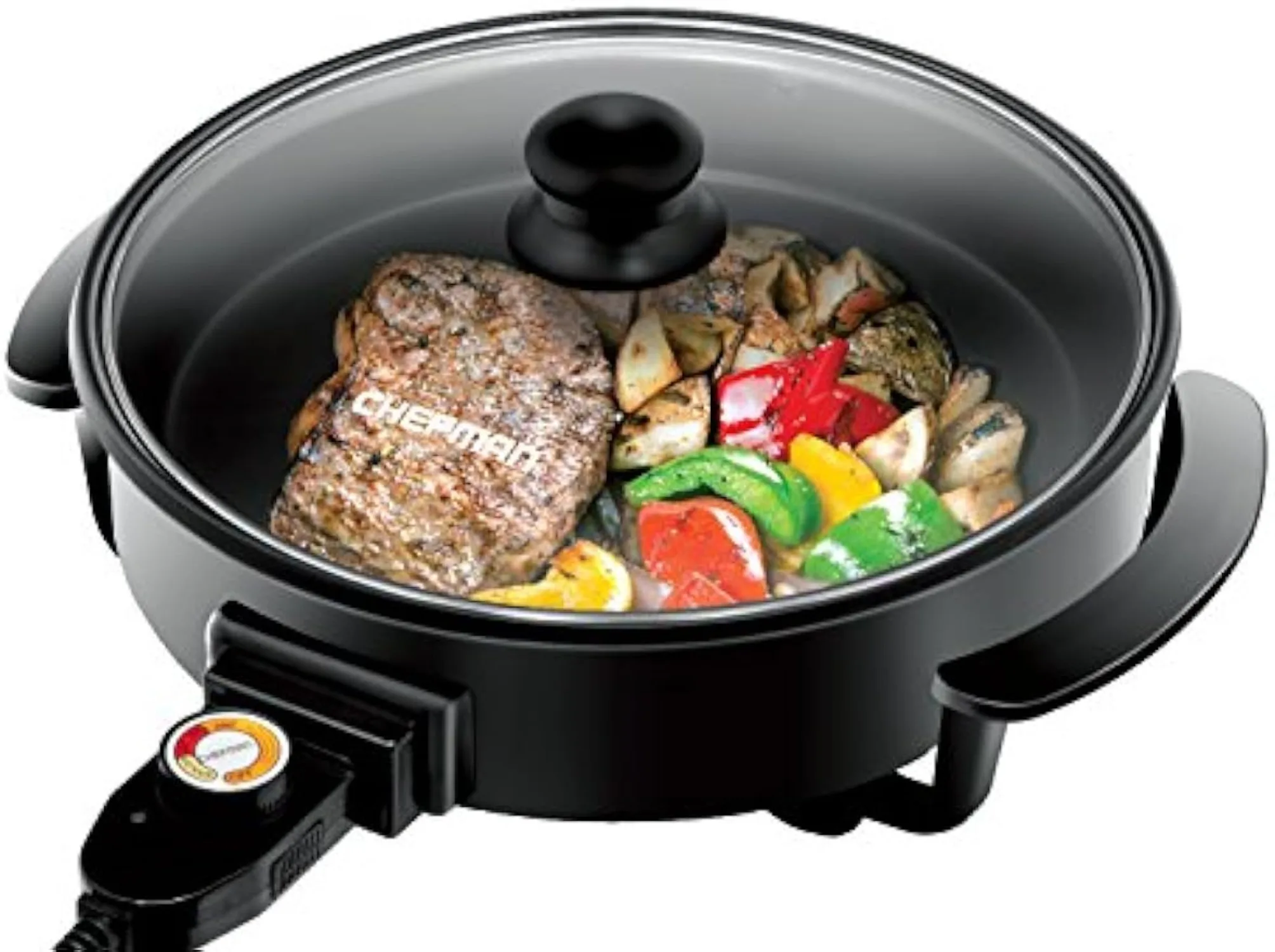 Electric Fry Pan 12-Inch Round Fry Pan with Non-Stick Coating Temperature Control Tempered Glass Lid
Electric Fry Pan 12-Inch Round Fry Pan with Non-Stick Coating Temperature Control Tempered Glass Lid
