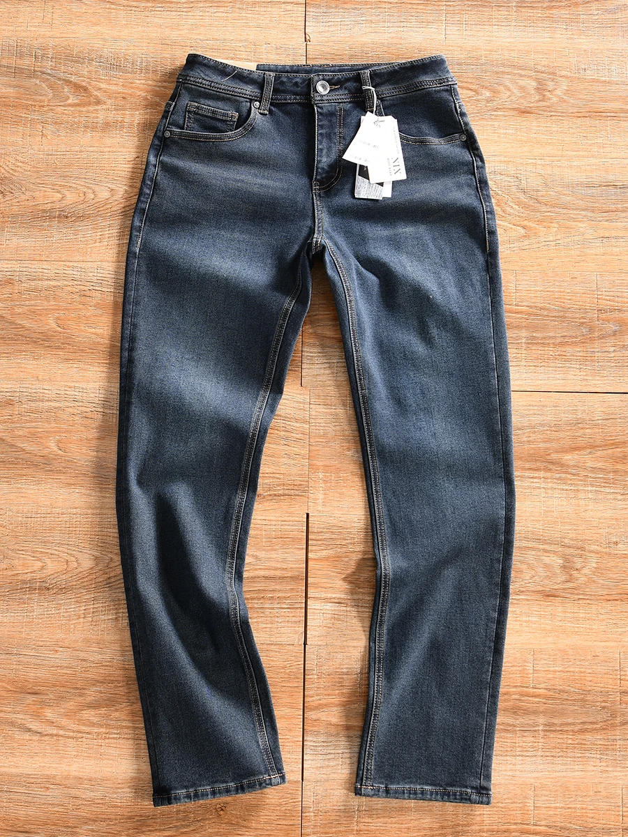 Comfortable Fleece Lined Men's Jeans Fashionable All-Match Elastic Straight Leg Denim Pants for Autumn Winter Daily Wear
Comfortable Fleece Lined Men's Jeans Fashionable All-Match Elastic Straight Leg Denim Pants for Autumn Winter Daily Wear