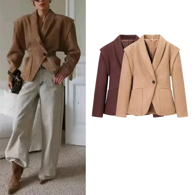 Autumn New Arrival Women's Briti Sle Long Sve Suede Casual ort Coat Waist Cinched Jaet One Button Outerwear
Autumn New Arrival Women's Briti Sle Long Sve Suede Casual ort Coat Waist Cinched Jaet One Button Outerwear