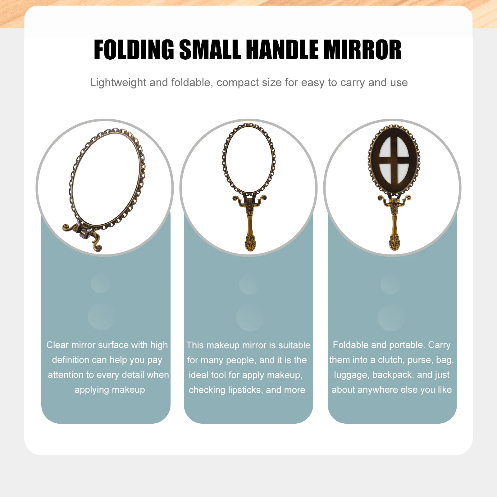 Retro Style Makeup Mirror Foldable Portable Handheld Pocket Mirror Embossed Floral Design Travel Tool
Retro Style Makeup Mirror Foldable Portable Handheld Pocket Mirror Embossed Floral Design Travel Tool