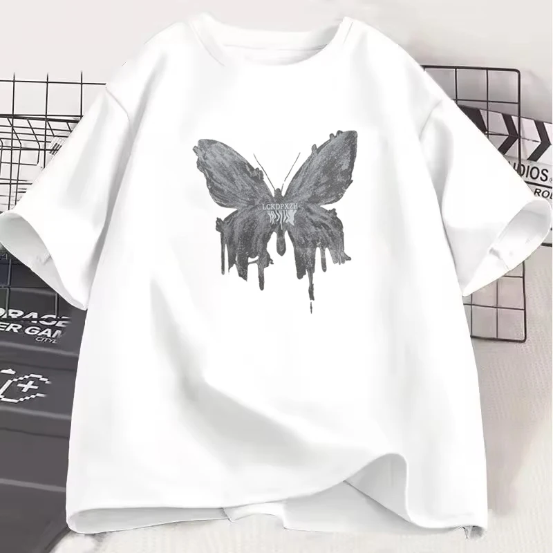 Fashion Casual Men Women T-shirt Loose Casual Couple Tee Dark Black Grey Butterfly Series Print Pattern Unisex Girls Boys Shirts
Fashion Casual Men Women T-shirt Loose Casual Couple Tee Dark Black Grey Butterfly Series Print Pattern Unisex Girls Boys Shirts