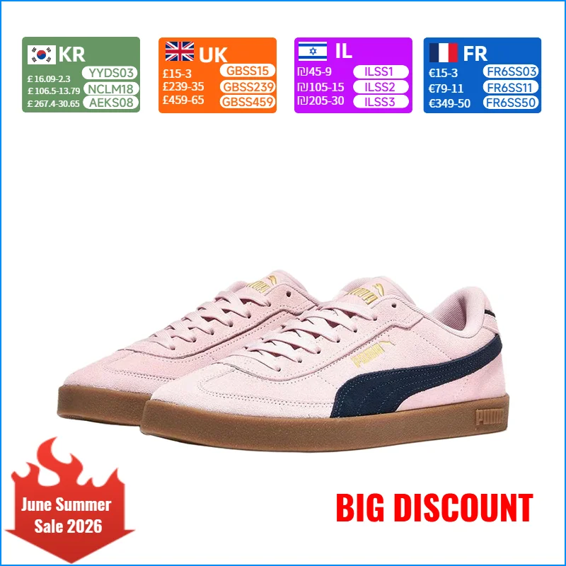 Puma Club NL T2 Fashionable Cherry Blossom Pink: Comfortable, Lightweight, and Durable Low-Top Sneakers Unisex - Pink 400717-18
Puma Club NL T2 Fashionable Cherry Blossom Pink: Comfortable, Lightweight, and Durable Low-Top Sneakers Unisex - Pink 400717-18