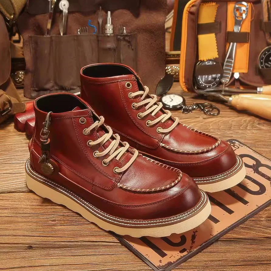 Handmade Boots Men's High Top Leisure Retro Leather oes Winter New Arrival Briti Sle Work Boots round Toe Rubber...
Handmade Boots Men's High Top Leisure Retro Leather oes Winter New Arrival Briti Sle Work Boots round Toe Rubber...