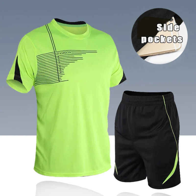2025 2 Piece Set Running Men's Quick-drying Sports Suit Fitness Running Breathable Short Sleeve Comfortable Elastic Waist Shorts
2025 2 Piece Set Running Men's Quick-drying Sports Suit Fitness Running Breathable Short Sleeve Comfortable Elastic Waist Shorts