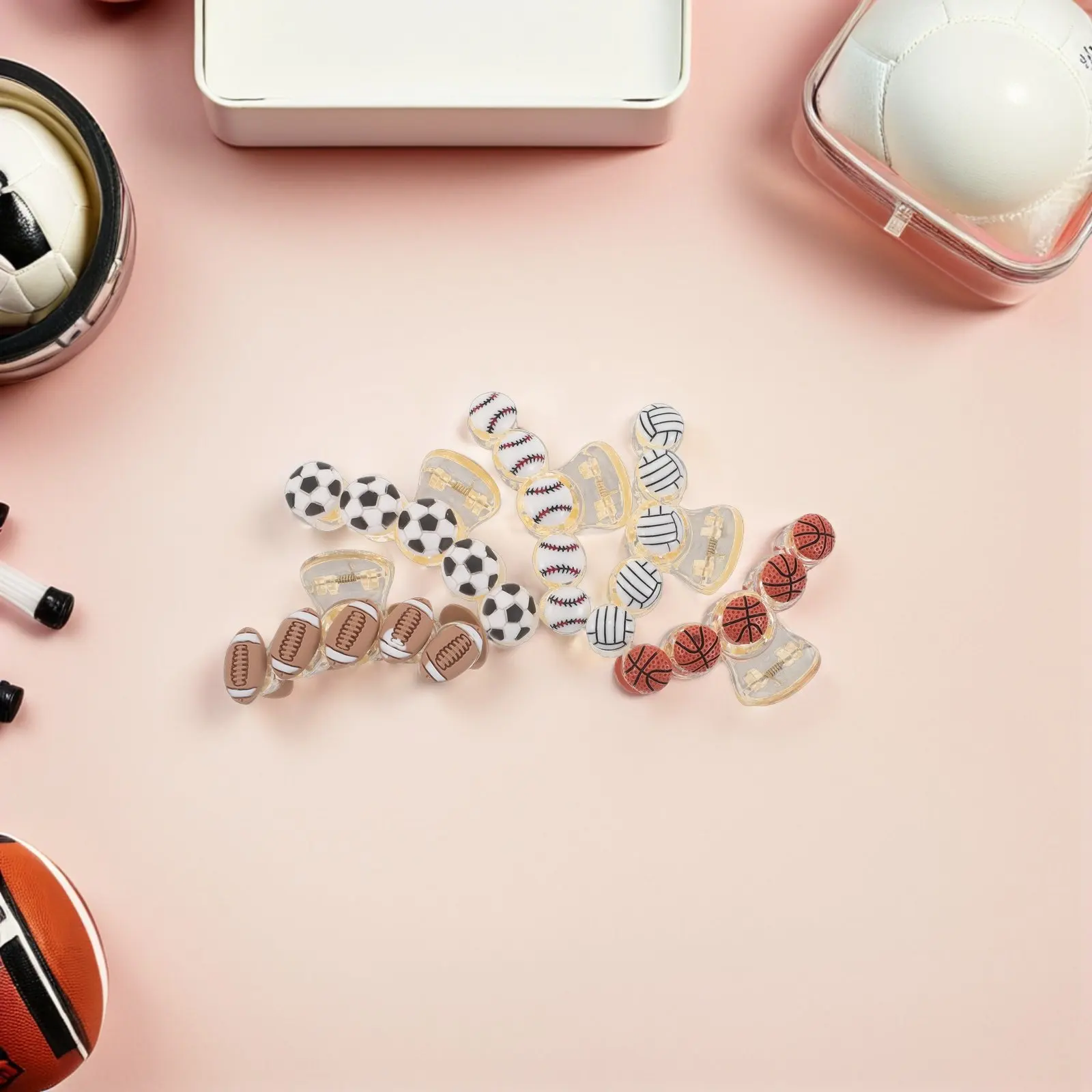 Набор из 5 спортивных заколок-крабов для волос, нескользящие, для женщин, для баскетбола, футбола, бейсбола, волейбола, пластиковые
Набор из 5 спортивных заколок-крабов для волос, нескользящие, для женщин, для баскетбола, футбола, бейсбола, волейбола, пластиковые