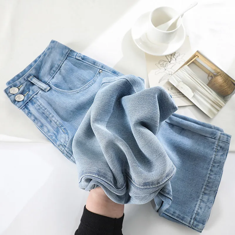 Light Blue Ice Silk Jeans for Women Summer Thin High Waist Loose Wide Leg Pants Korean Casual Versatile Baggy Denim Trousers
Light Blue Ice Silk Jeans for Women Summer Thin High Waist Loose Wide Leg Pants Korean Casual Versatile Baggy Denim Trousers
