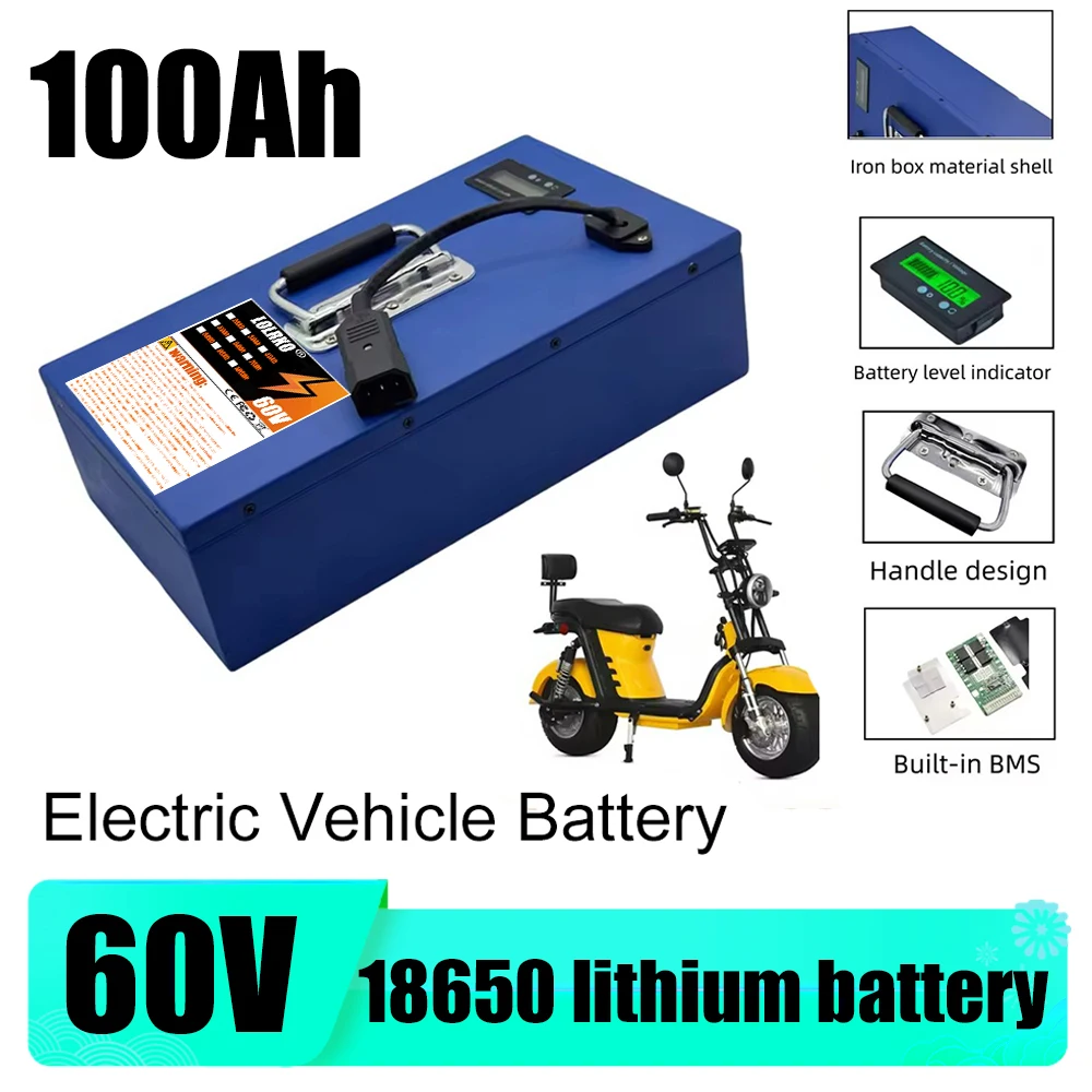 Electric vehicle lithium battery 60V 100Ah super capacity 18650 lithium battery electric motorcycle tricycle lithium battery
Electric vehicle lithium battery 60V 100Ah super capacity 18650 lithium battery electric motorcycle tricycle lithium battery