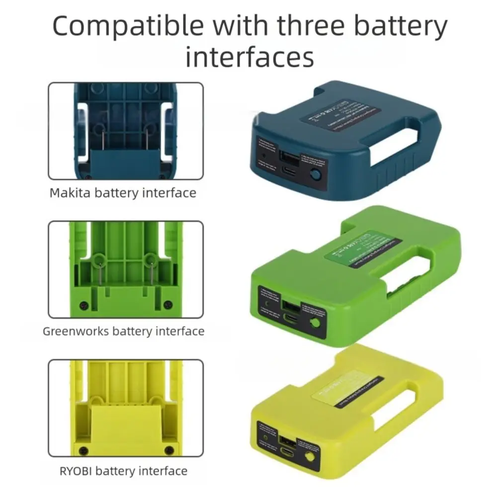 40V Lithium Battery Adapter Holder Portable Multifunctional Belt Clip USB Type-C Charger Power Connector for Greenworks Ryobi
40V Lithium Battery Adapter Holder Portable Multifunctional Belt Clip USB Type-C Charger Power Connector for Greenworks Ryobi