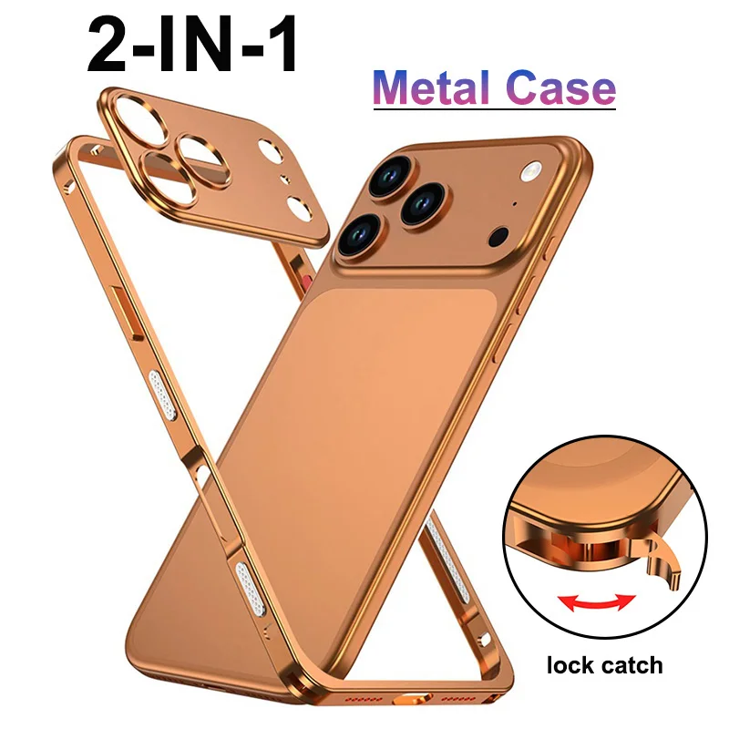 Luxury Metal Alloy Lens Protect Frame Phone Case For iPhone 17 Air 16 15 Pro Max Detachable Lens Camera Shockproof Bumper Cover
Luxury Metal Alloy Lens Protect Frame Phone Case For iPhone 17 Air 16 15 Pro Max Detachable Lens Camera Shockproof Bumper Cover
