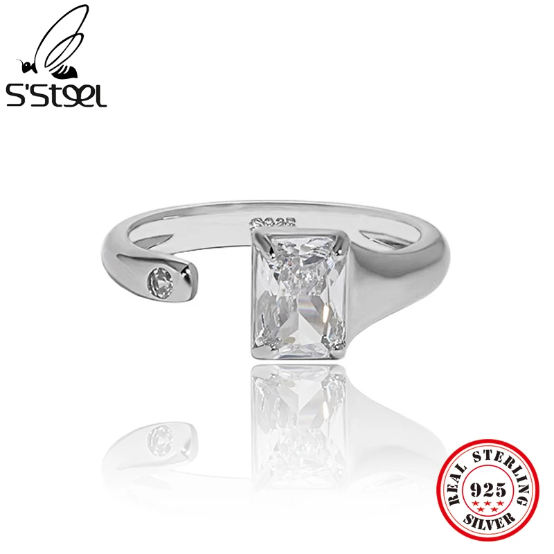 S'STEEL S925 Sterling Silver Zircon Minimalist Open Ring Gift For Women Personalized Engagement 2022 Trend Korean Fine Jewellery
S'STEEL S925 Sterling Silver Zircon Minimalist Open Ring Gift For Women Personalized Engagement 2022 Trend Korean Fine Jewellery