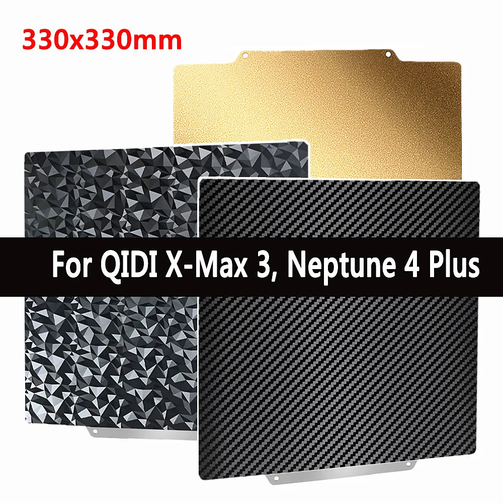 PET PEO PEI Plate for QIDI X-Max 3, Elegoo Neptune 4/3 Plus Build Plate 330x330mm Double Sided Spring Steel Sheet PEI Sheet
PET PEO PEI Plate for QIDI X-Max 3, Elegoo Neptune 4/3 Plus Build Plate 330x330mm Double Sided Spring Steel Sheet PEI Sheet