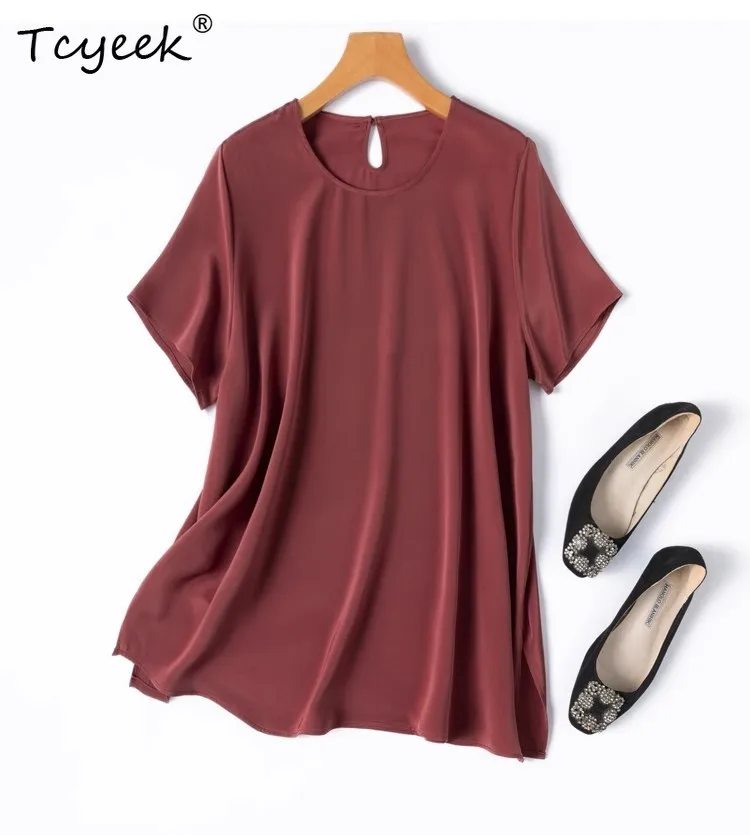 Tcyeek 26MM 93% Mulberry Silk Tshirts,O-collar High Quality Elegant Shirt,Women's Solid Loose Tops,2025 new Summer T55602JF
Tcyeek 26MM 93% Mulberry Silk Tshirts,O-collar High Quality Elegant Shirt,Women's Solid Loose Tops,2025 new Summer T55602JF