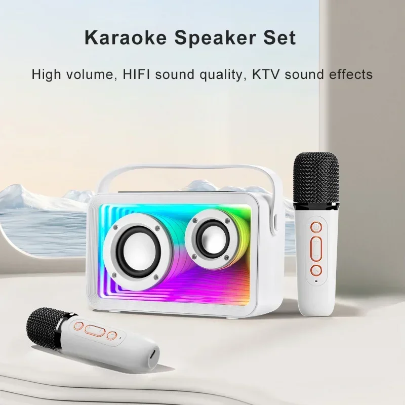 Домашний караоке Bluetooth-динамик высокой громкости портативный HIFI музыкальный усилитель с двумя микрофонами для семейной вечеринки KTV пение
Домашний караоке Bluetooth-динамик высокой громкости портативный HIFI музыкальный усилитель с двумя микрофонами для семейной вечеринки KTV пение