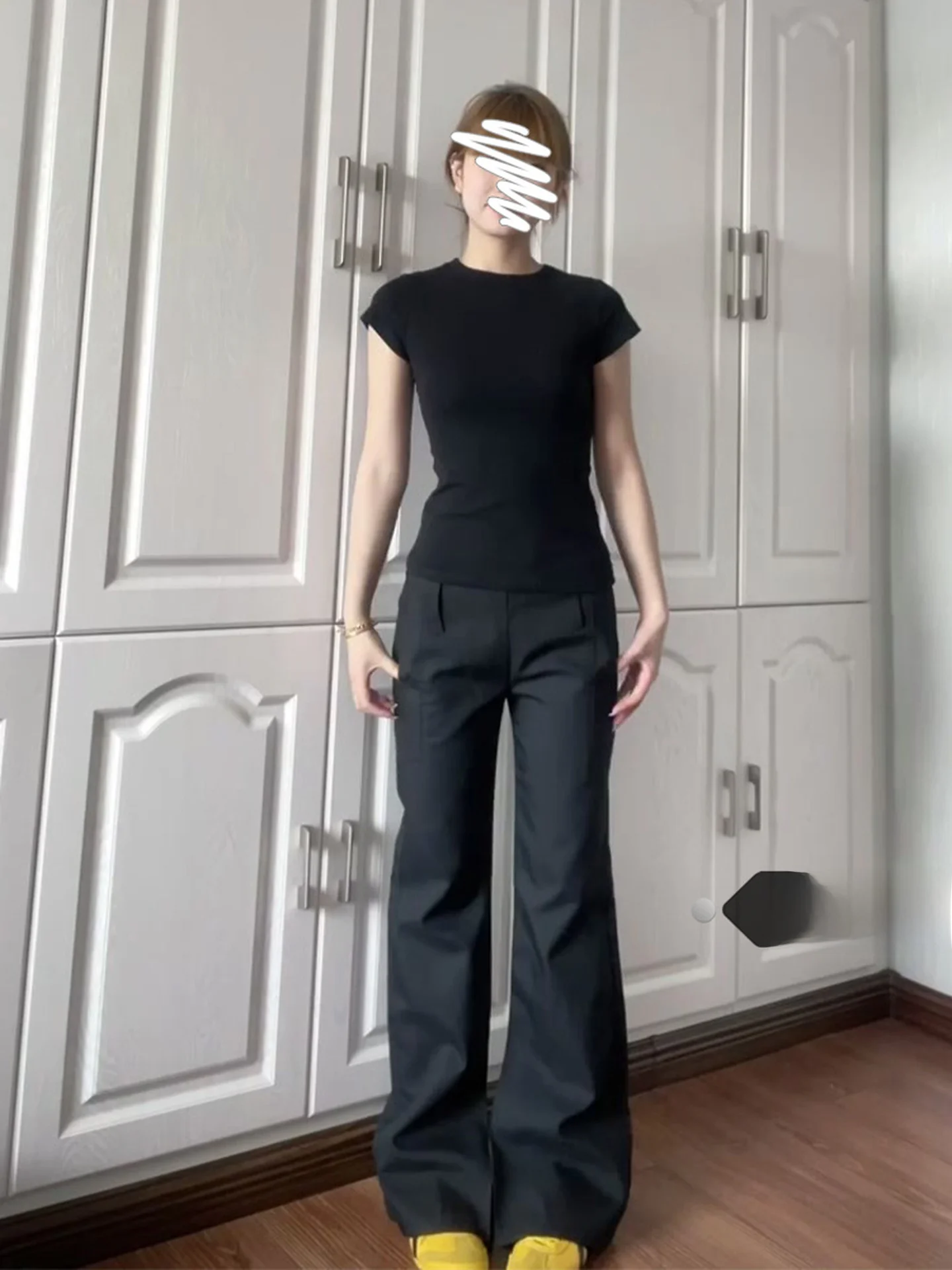 Low Waist Flared Straight Leg Casual Pants Women's Summer Hot Girl Style Black Suit Trousers Casual Floor-Length Pants
Low Waist Flared Straight Leg Casual Pants Women's Summer Hot Girl Style Black Suit Trousers Casual Floor-Length Pants