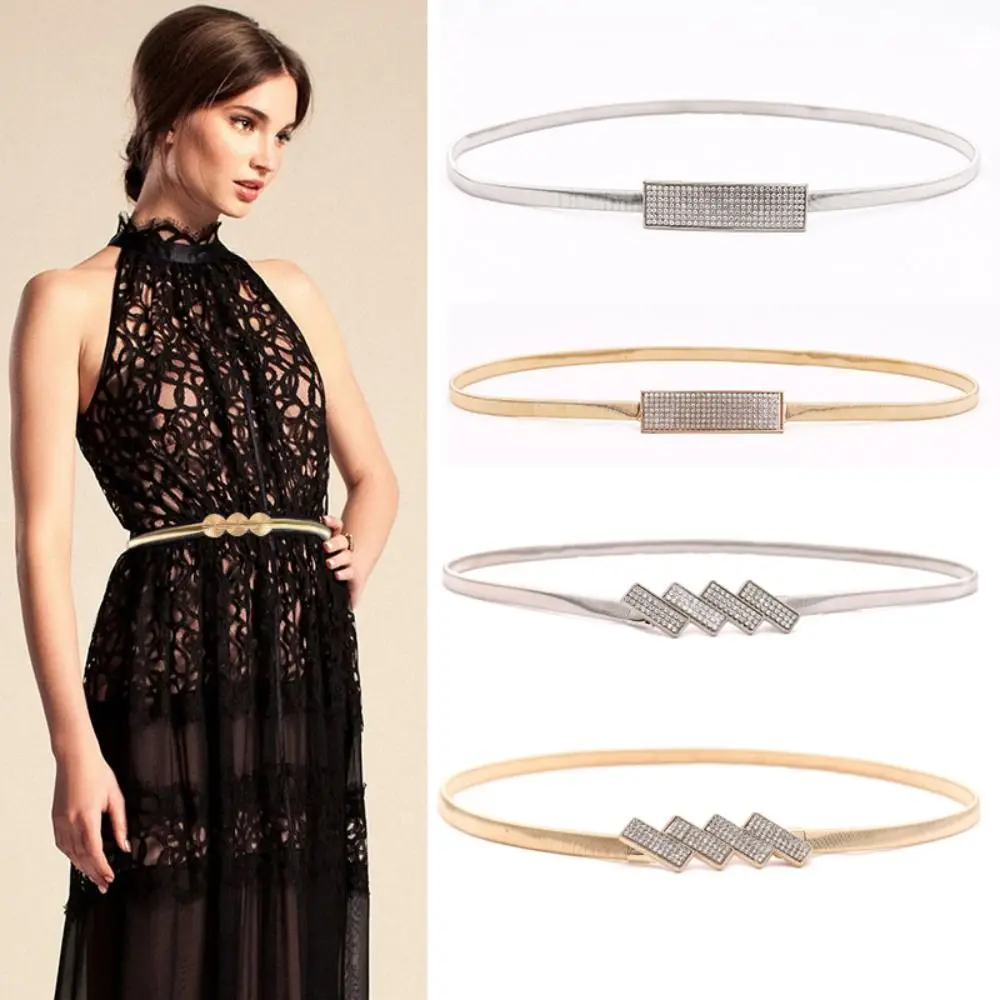 Fashion Skinny Casual Thin Waistband Rhinestone Waist Band Metal Elastic Belt Ladies Dress Cummerbands
Fashion Skinny Casual Thin Waistband Rhinestone Waist Band Metal Elastic Belt Ladies Dress Cummerbands