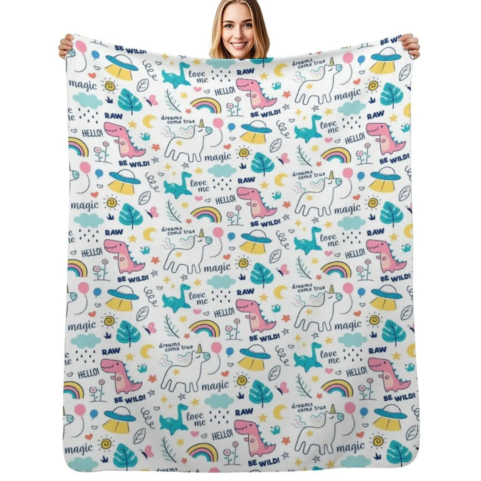 dinosaur unicorn doodle Throw Blanket Soft Breathable Blanket for Night Sleeping
dinosaur unicorn doodle Throw Blanket Soft Breathable Blanket for Night Sleeping