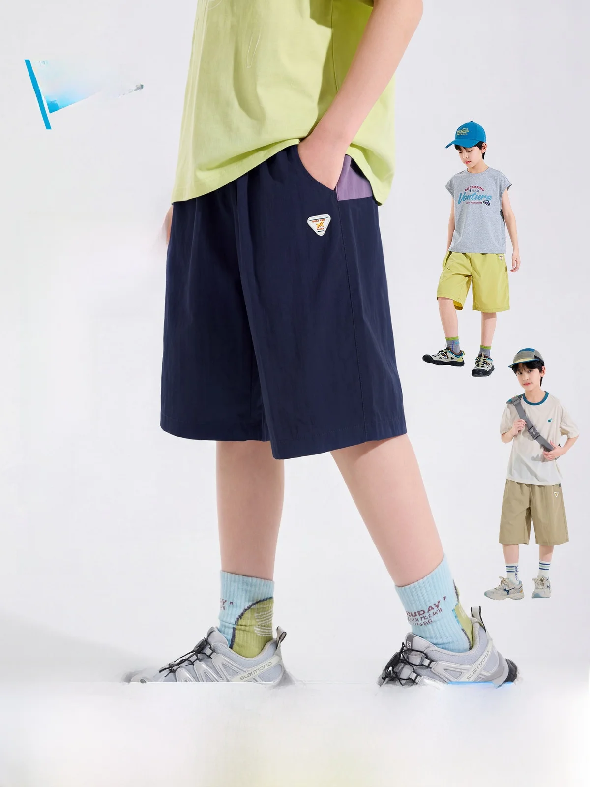 Quick Dry Five-Quarter Pants for Boys And Teenagers in Dark Blue Casual Polyester Fiber Children's Clothing Summer Shorts
Quick Dry Five-Quarter Pants for Boys And Teenagers in Dark Blue Casual Polyester Fiber Children's Clothing Summer Shorts
